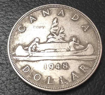 1948 Kanada En Dolar-George VI Silver Plated Kopija Kovanca