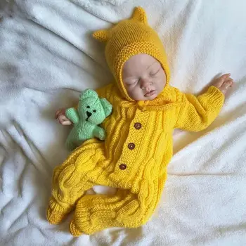 0-18 M Newborn Baby Girl Boy Jesenski Oblačila Določa Pletene Gumb Romper Jumpsuit Klobuk 2Pcs Pozimi Toplo Baby Trdna Obleke