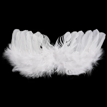 0-6 mo angel v perje otroška oprema kupid brez kril aureole