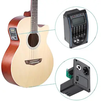 1 Kos LC-5 5 Razredi Akustične Kitare, Pickup EQ Preamp LCD Sprejemnik Piezo Pickup Izenačevalnik Sistem Glasbila Pribor
