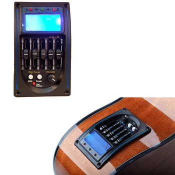 1 Kos LC-5 5 Razredi Akustične Kitare, Pickup EQ Preamp LCD Sprejemnik Piezo Pickup Izenačevalnik Sistem Glasbila Pribor
