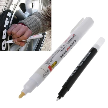 1 Nastavite Bele Barve Stalno Pnevmatike flomaster za Avto Pnevmatike In Motocycle Pnevmatike W8ED