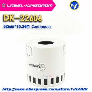 1 Zvitkih Združljiv DK-22606 Rumena Film Oznako 62mm*15.24 M Neprekinjeno Združljiv Za Brother Tiskalnik, ki Prihajajo S Plastično držalo