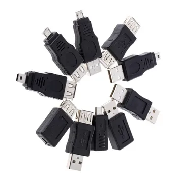 10 USB Moški-Ženska Mini Mini Vtič OTG 5 Pin F / M Prilagodilnik Pretvornika Pretvornik Računalnik Tablični Telefon, 10 Kosov