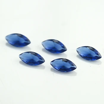 100 kozarcev 1.5x3~8x16mm Marquise Obliko Izgubijo Kamen Modra Barva Stekla Sintetičnih Gems Za Nakit DIY Kamna