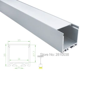100 x 2M Nizov/Veliko Al6063 T6 aluminijasti profil za led trak svetlobe in 35 mm široko U slog led aluminija iztiskanje za začasni odvzem lučka