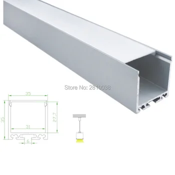 100 x 2M Nizov/Veliko Al6063 T6 aluminijasti profil za led trak svetlobe in 35 mm široko U slog led aluminija iztiskanje za začasni odvzem lučka