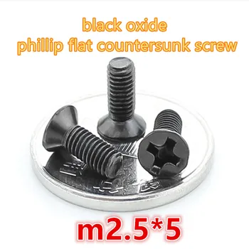 1000pcs m2.5*5 ogljikovega jekla s črno cinkov oksid phillip križ vgradne vodja mini micro elektronski vijak pralni vijak
