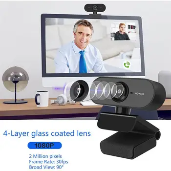 1080P HD Webcam Mini Računalnik PC WebCamera Z Vtičem USB Vrtljiv Kamere Za Živo Video Calling Konferenca Dela