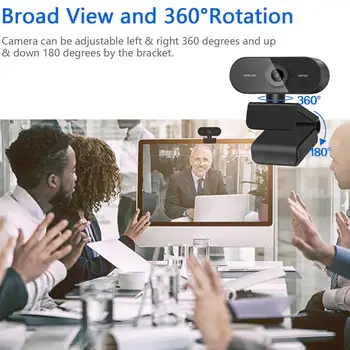 1080P HD Webcam Mini Računalnik PC WebCamera Z Vtičem USB Vrtljiv Kamere Za Živo Video Calling Konferenca Dela