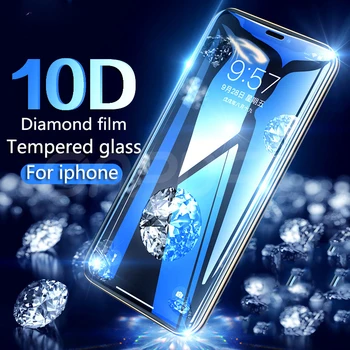 10D Polno Kritje Zaščitno Steklo za iPhone 11 Pro X XR XS MAX zaščitnik Zaslon Kaljeno Steklo Za iPhone 7 8 6 plus 7plus 8plus