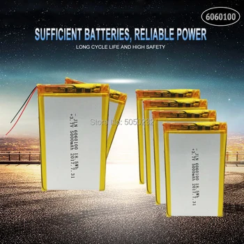 10pc 5000mAh 3,7 V 6060100 Litij-Polimer LiPo Baterijo za ponovno Polnjenje Za GPS, PSP DVD PAD Tahografske moči banke Zvočnik