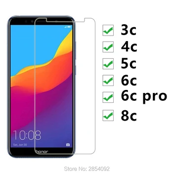 10pcs Kaljeno Steklo Za Huawei Honor 3c 4c 5c 6c Pro 8c Zaščitni Glas Zaščitnik Zaslon Na 6cpro 3 4 5 6 8 C C8, C6, C5 Ohranjevalnik zaslona