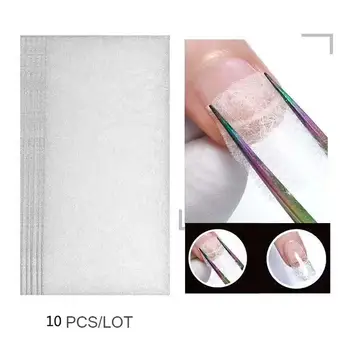 10Pcs Non-tkane Svile Nohtov Podaljšanje Builder Gel za Nohte Art Design Za Stavbe iz steklenih vlaken, Nohti Manikira Razširitev Papir Orodje