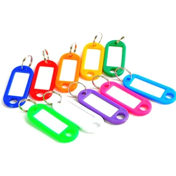 10Pcs Plastičnih Keychain Prazno Key Ring DIY Ime Oznake Za Prtljago Papir Vstavite Tags Prtljage Mix Barve Ključnih Verige Pribor 7C1468