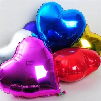 10pcs/veliko 10palčni čiste barvne balone ljubezen rdeče Srce balon aluminijasto folijo trebušaste za poroko ljubezen dekoracijo globos