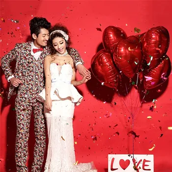 10pcs/veliko 10palčni čiste barvne balone ljubezen rdeče Srce balon aluminijasto folijo trebušaste za poroko ljubezen dekoracijo globos