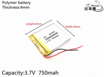 10pcs/veliko 3,7 V 750mAh 403443 Litij-Polymer Li-Po baterija li ionska Baterija za Polnjenje celic Za Mp3, MP4 MP5 GPS