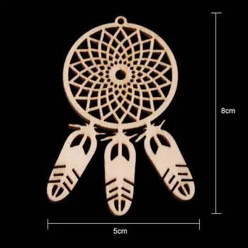 10pcs/veliko Leseno Lovilec Sanj, Pero Dekoracijo srečno Mini Dreamcatcher Ornament Visi Doma Dekoracijo