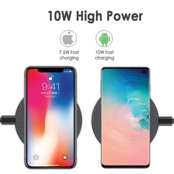 10W Qi Brezžični Polnilnik tipke za iPhone X XR XS Max 8 hitro wirless Polnjenje za Xiaomi Samsung telefon Huawei Qi brezžični polnilnik
