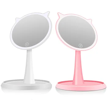 10x Povečevalno Ogledalo Ličila Svetlobe Make Up Kozmetično Ogledalo Velikosti Kompakten Ogledalo Inteligentne Dotik-LED zaslon Ogledalo