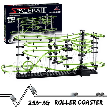 1350cm tirnice 3 Marmor Teči Noč Bleščeč Sijaj V temi Roller Coaster Model Stavbe Boy Toy Labirintu žogo Vozni Kiparstvo