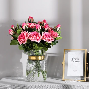 15 Kosov Vrtnice Umetno Cvetje, Poročni Kombinacija Več barv cvetja za Vrtno zabavo Dekoracijo