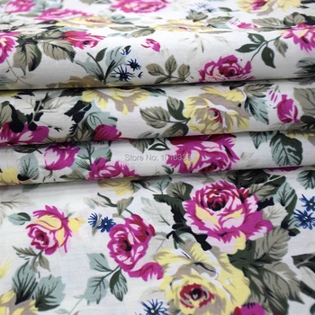150 cm bele vrtnice natisnjeni Poplin bombažne tkanine doma tekstilne tkanine za krpanje quilting posteljni set