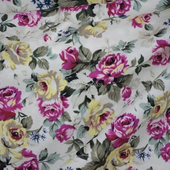 150 cm bele vrtnice natisnjeni Poplin bombažne tkanine doma tekstilne tkanine za krpanje quilting posteljni set