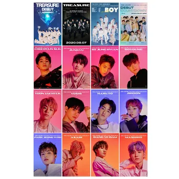 16Pcs Kpop TREASURE LOMO Cards Photocards Stickers Bus Sticker Stickers Fans Collection