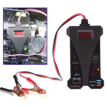 1pc 12V Baterija Digitalni Tester Voltmeter LED Polnjenje Sistema Analyzer S Posnetki pribor deli, primerni za večino avtomobilov