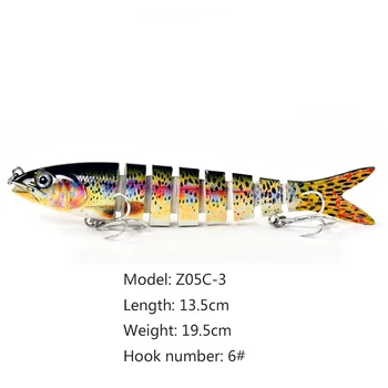 1pc 13,5 cm potopne in vibracije vabe v kombinaciji z Crankbait Swimbait 8-segment trde umetne vabe za ribolov vabe