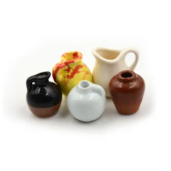 1Pc Kuhinja Keramika Ornament Decora vaza Lutke Miniature 1:12 Mini Keramični Lonec DIY Ročno Lutka Hiša