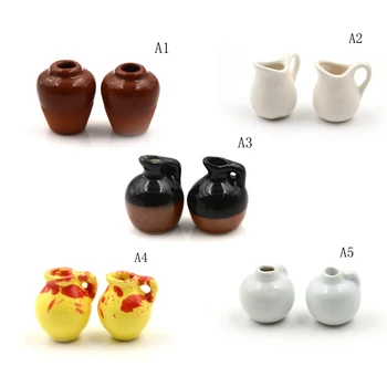 1Pc Kuhinja Keramika Ornament Decora vaza Lutke Miniature 1:12 Mini Keramični Lonec DIY Ročno Lutka Hiša