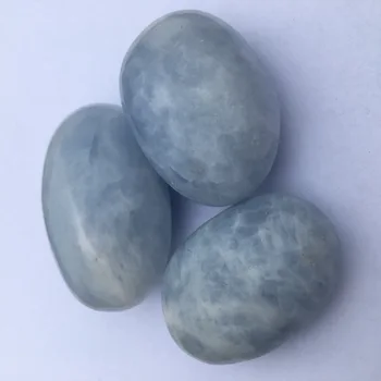 1PC Naravnih Polirani Modra Celestite Kristalno Gem Palm Kamen Vzorec Zdravljenja Dekor Naravni Kamni in Minerali