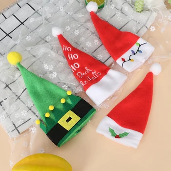 1Pcs Božič Mini Kape Jedilni pribor Pokrov ležišča Žepni Nož, Vilice, Žlica Paket Božično Mizo Dekoracijo za Dom Božič Dobave