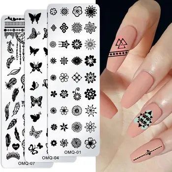 1pcs Nail Art Žig Nohtov Tiskarske Predloge Cvet Geometrijo Živali DIY Nail Designs Manikura Slike Ploščo Matrica
