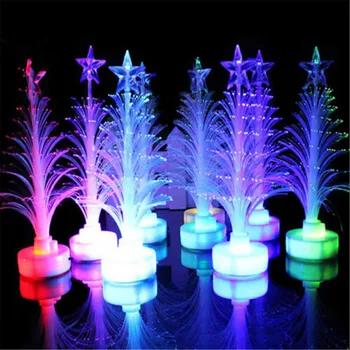 1pcs Pisane Božično Drevo Svetilka, LED Svetloba svjetlovodni Nočna Otroke Božič Darilo Dekoracijo Božič Night Light-Up Igrača