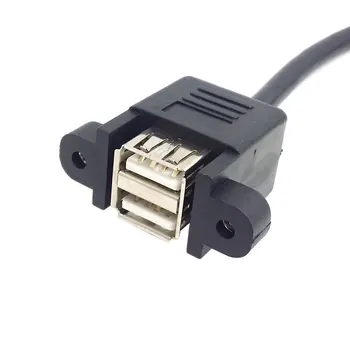 1PCS/veliko Stackable Dvojno USB 2.0 Tip A Ženski Motherboard 9 Pin Header Kabel z Vijakom Plošča Luknje 50 cm