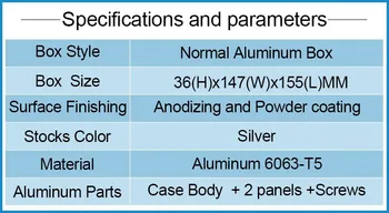 1piece Nov Prihod aluminija elektronski ohišje 36(H)x147(W)x155(L) mm aluminijasti radiator majhne škatle aluminija