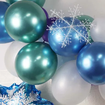 1set Zamrznjene Stranka Snežinka Konfeti Latex Balon Nastavite Odrasli Otroci Rojstni dan Dekoracijo Baby Tuš Dekor Baloni Globos