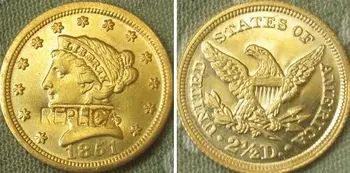$2.5 Svobodo Zlato 1851 kopijo kovancev