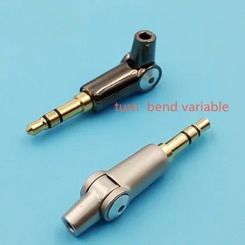 2 kos Spremenljivka plug naravnost bend spremenljivka dva v enem jack vtič 3,5 mm za diy slušalke slušalke