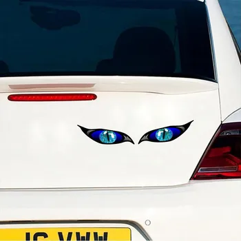 2 X osebnost avto nalepke smešno rumeno rdeče modro zlo oči zombi zaščito pred soncem nepremočljiva nalepke za rearview mirror avto nalepke