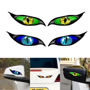2 X osebnost avto nalepke smešno rumeno rdeče modro zlo oči zombi zaščito pred soncem nepremočljiva nalepke za rearview mirror avto nalepke