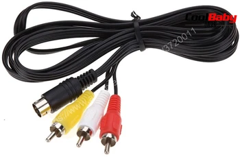 200pcs izgubil 3RCA 1,8 m 9 pin, Audio Video Kabel AV Zamenjava RCA Audio-video Kabel 180 cm za Sega Genesis 2 ali 3