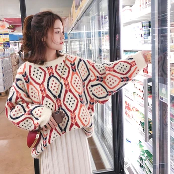 2018 nove leni veter korejska različica svoboden debele dolg pulover