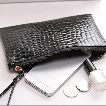 2018 Nove luksuzne ženske sklopka denarnice oblikovalec zadrgo visoke kakovosti PU usnja ženske torbici za kartico sim Denarnih Prejemu večer vrečko