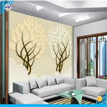 2018 Velike Freske Ozadja dnevni prostor kavč, TV ozadju ni stereo 3D-KOT-CX povzetek drevo Preprostost zidana
