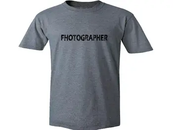 2019 Fotograf stiski pogled sive bombaža t-shirt Odlična kakovost